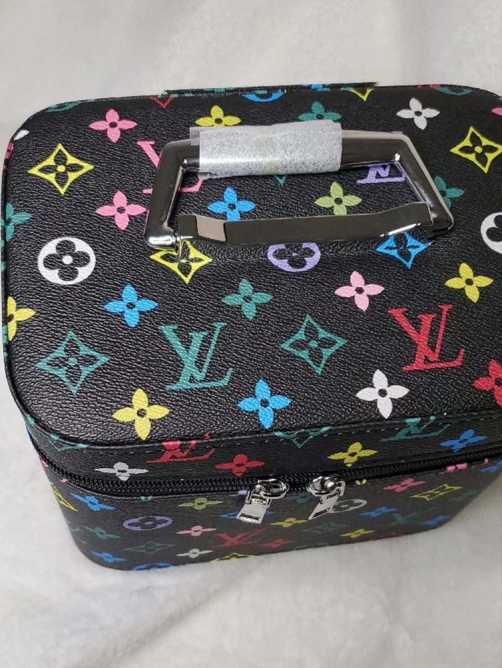 Lv  Multicolor Monogram Cosmetic Case on Black